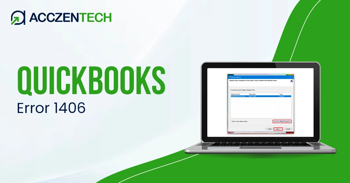 quickbooks error 1406