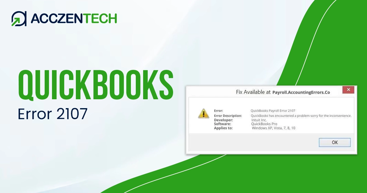quickbooks error 2107