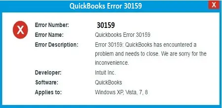QuickBooks Error 30159 payroll setup issue