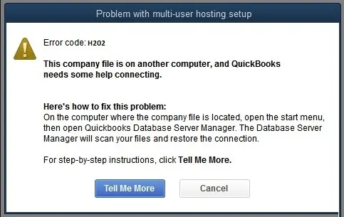 QuickBooks Error H202 network connection
