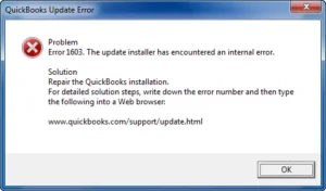 QuickBooks Update Error 1603: install fails, Windows Installer issue