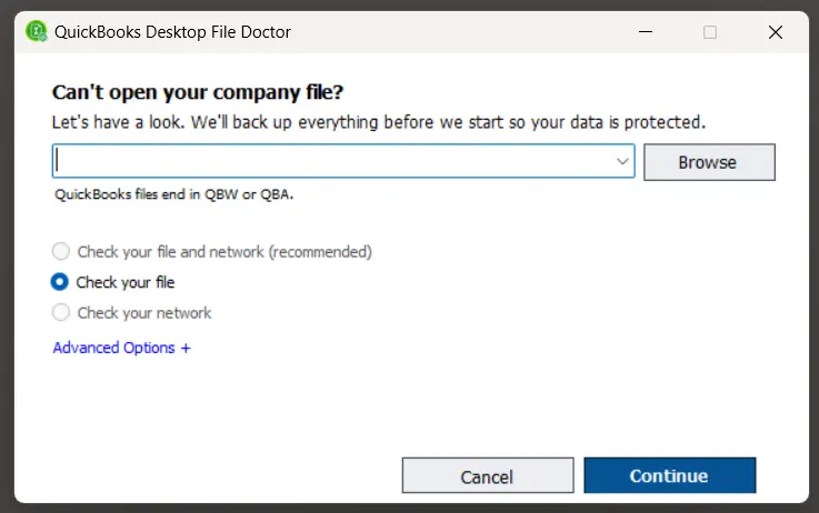 Run QuickBooks File Doctor