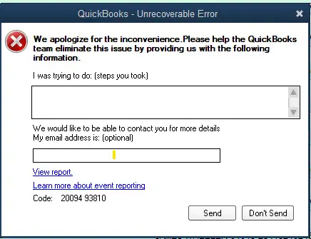 QuickBooks Desktop Unrecoverable Error