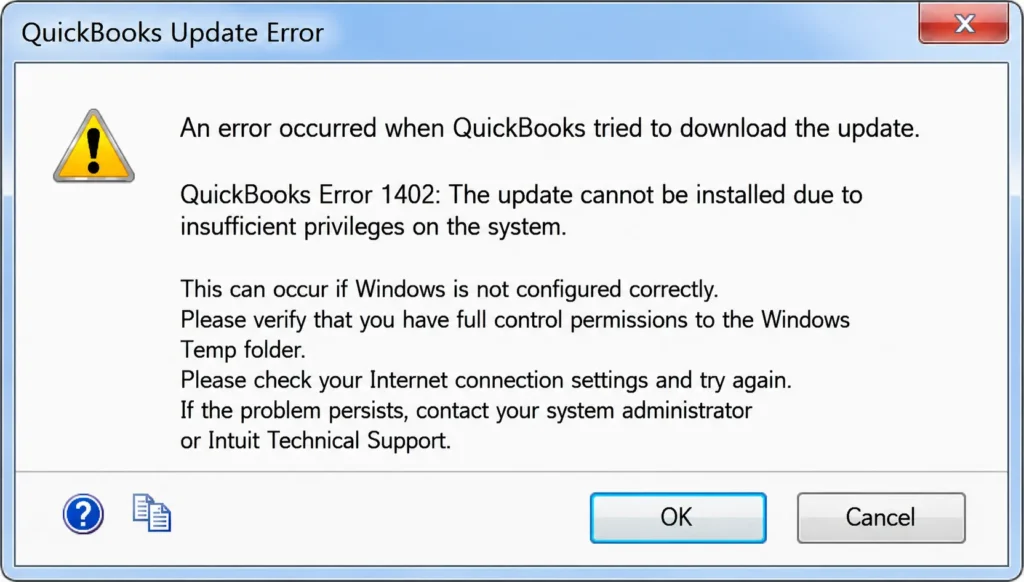 QuickBooks Error 1402