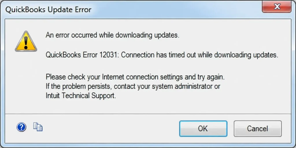 quickbooks error 12031