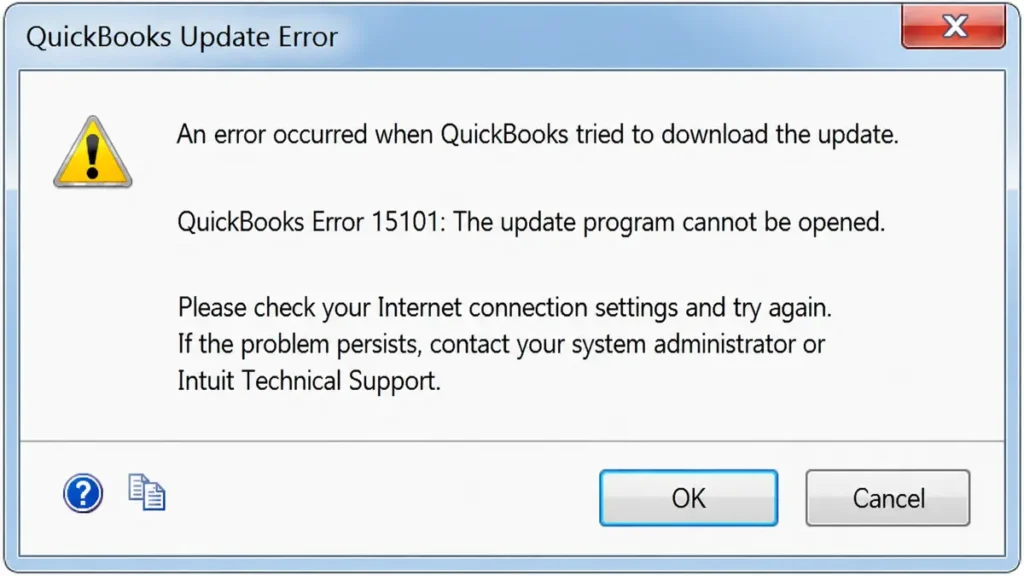 QuickBooks error 15101