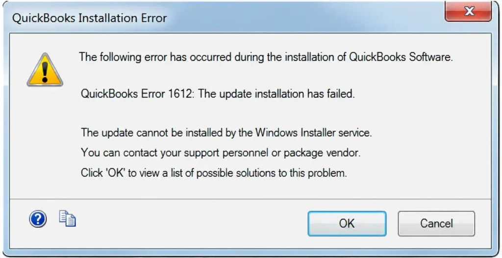 QuickBooks Error 1612